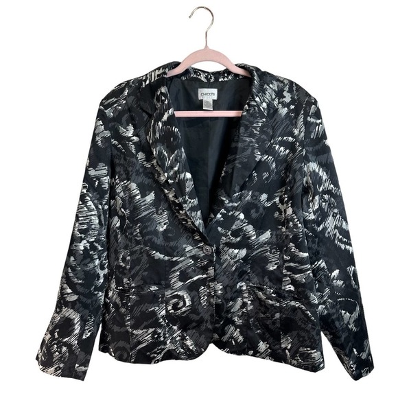 Chico’s Silk Blend Womens Black Blazer/Jacket/ Size 3 (XL) - Picture 1 of 7